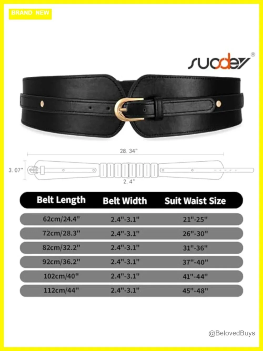 Womens Wide Stretch Waist Belt PU Leather High Elastic Cinch Dress Belt